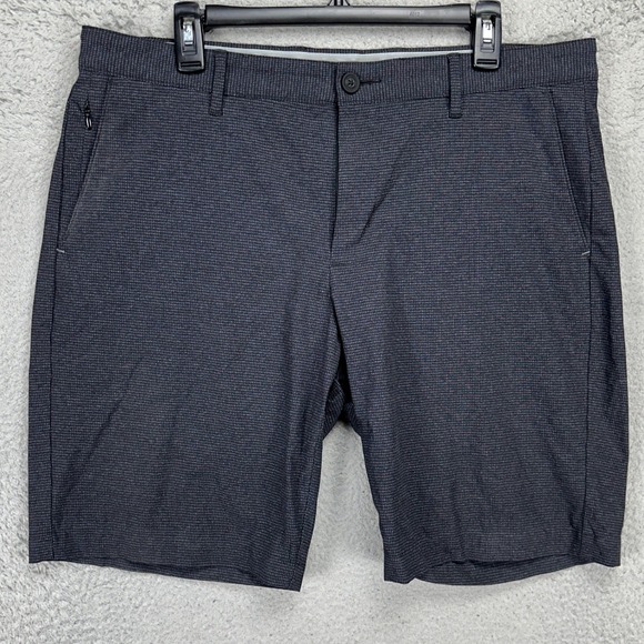 Tommy Bahama Men Chino Golf Shorts 36 Black Performance Stretch Logo Nylon Blend